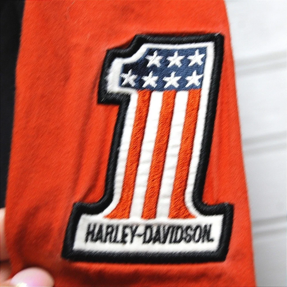 Vtg Harley Davidson Button-up shirt Men's XL long sleeve Embroidered Logos